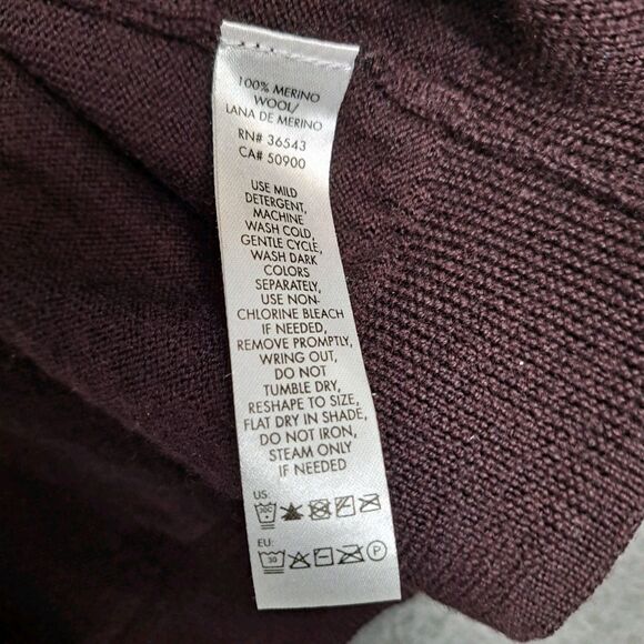 Calvin Klein Extra Fine 100% Merino Wool Sweater Men's XL Fits M V-Neck LS Red - Picture 4 of 8